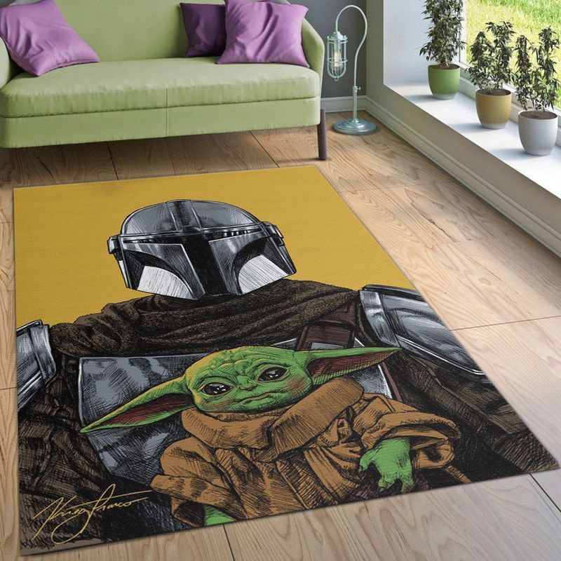 Mandalorian Baby Yoda Star Wars 120 Teppich
