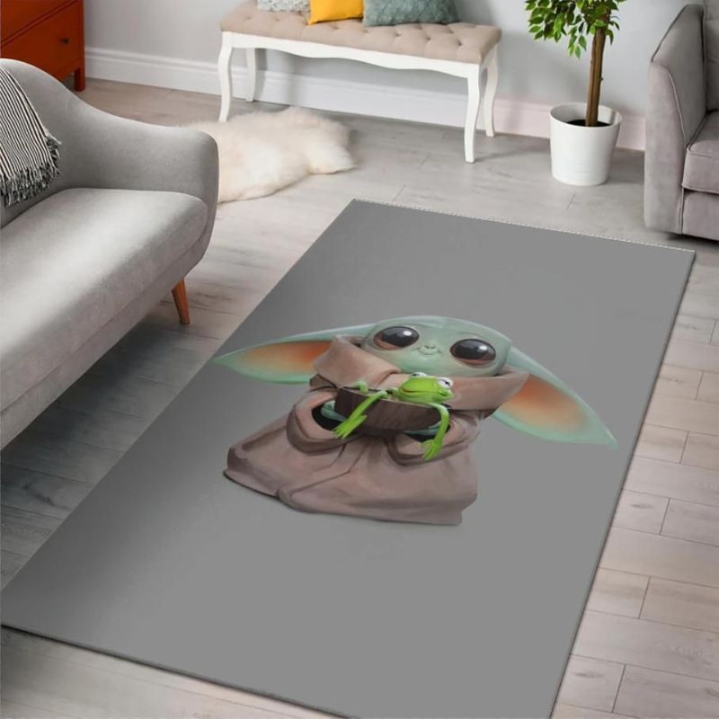 Stars War Baby Yoda Hug Kermit Frog Teppich