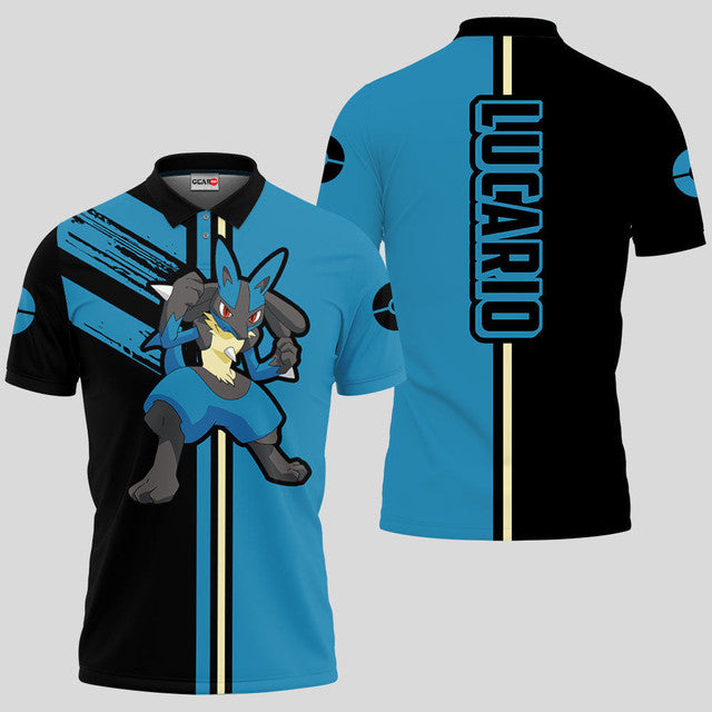 Anime Poloshirt Lucario Pokémon Anime