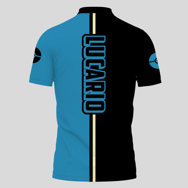 Anime Poloshirt Lucario Pokémon Anime