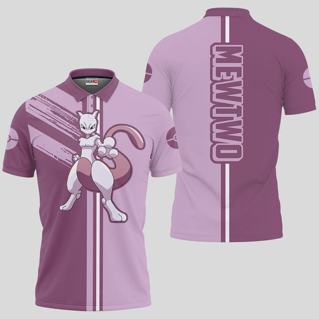 Anime Poloshirt Mewtwo Pokémon Anime