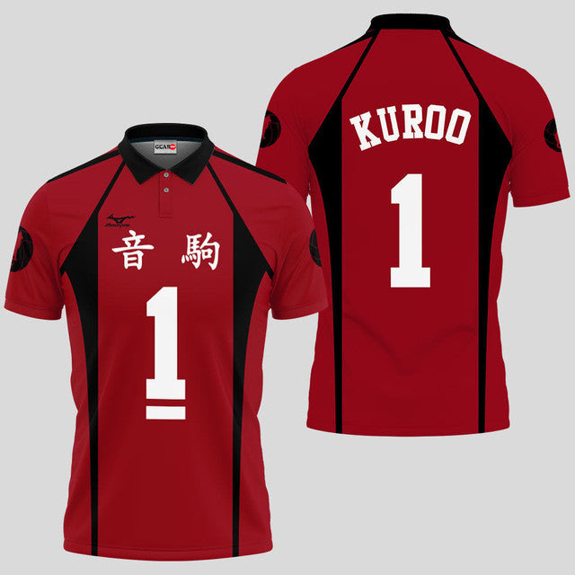 Tetsurou Kuroo Haikyuu Anime Poloshirt Haikyuu Individuelles