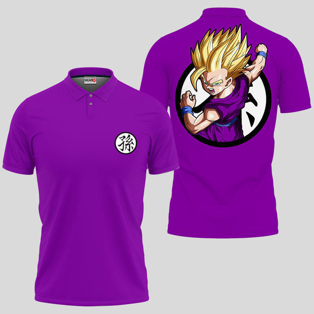 Anime Poloshirt Gohan SSJ Dragon Ball Anime