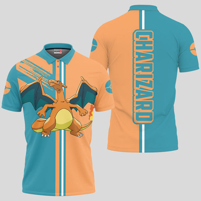 Anime Poloshirt Charizard Pokémon Anime