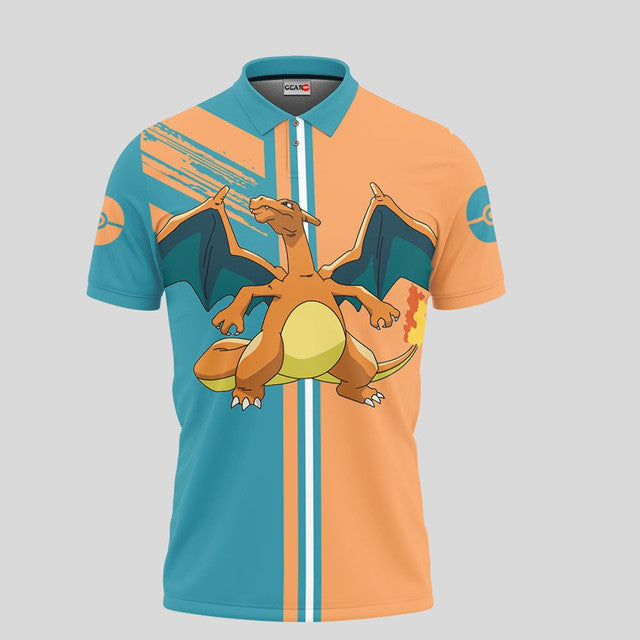 Anime Poloshirt Charizard Pokémon Anime