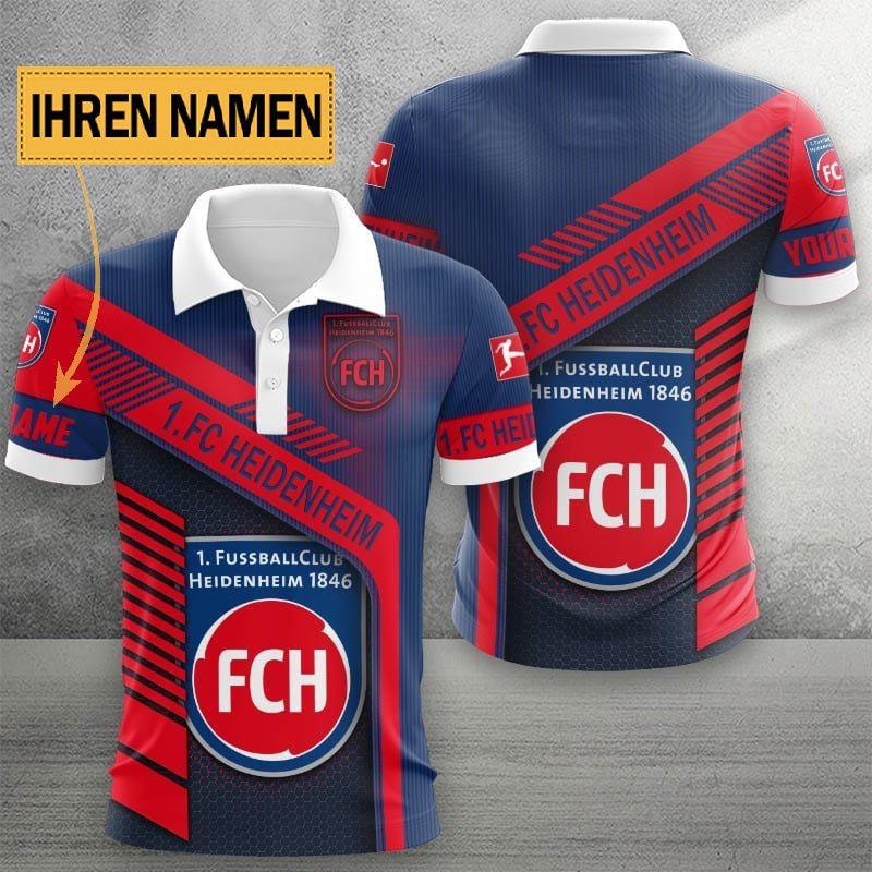 FC Heidenheim 1846 Poloshirt Limitierte Edition mit individuellem Namen Marine