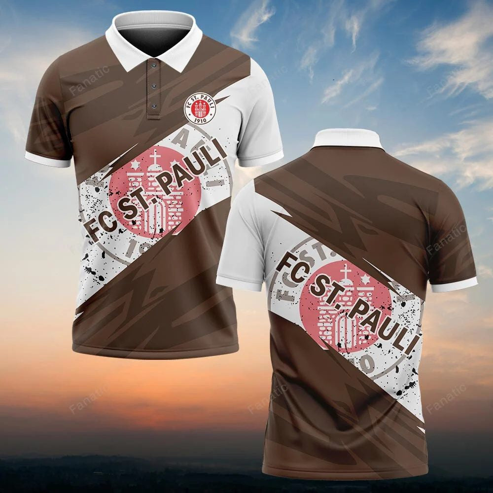 FC St. Pauli Poloshirt Sportliches Design Braun