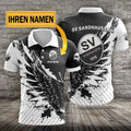SV Sandhausen Poloshirt Flügel Design mit individuellem Namen Schwarz