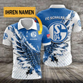 FC Schalke 04 Poloshirt mit individuellem Namen Flügel Design Blau