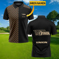 FC Union Berlin Poloshirt mit individuellem Namen Karo Design Schwarz