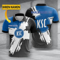 Karlsruher SC Poloshirt mit individuellem Namen Premium Ausgabe Blau