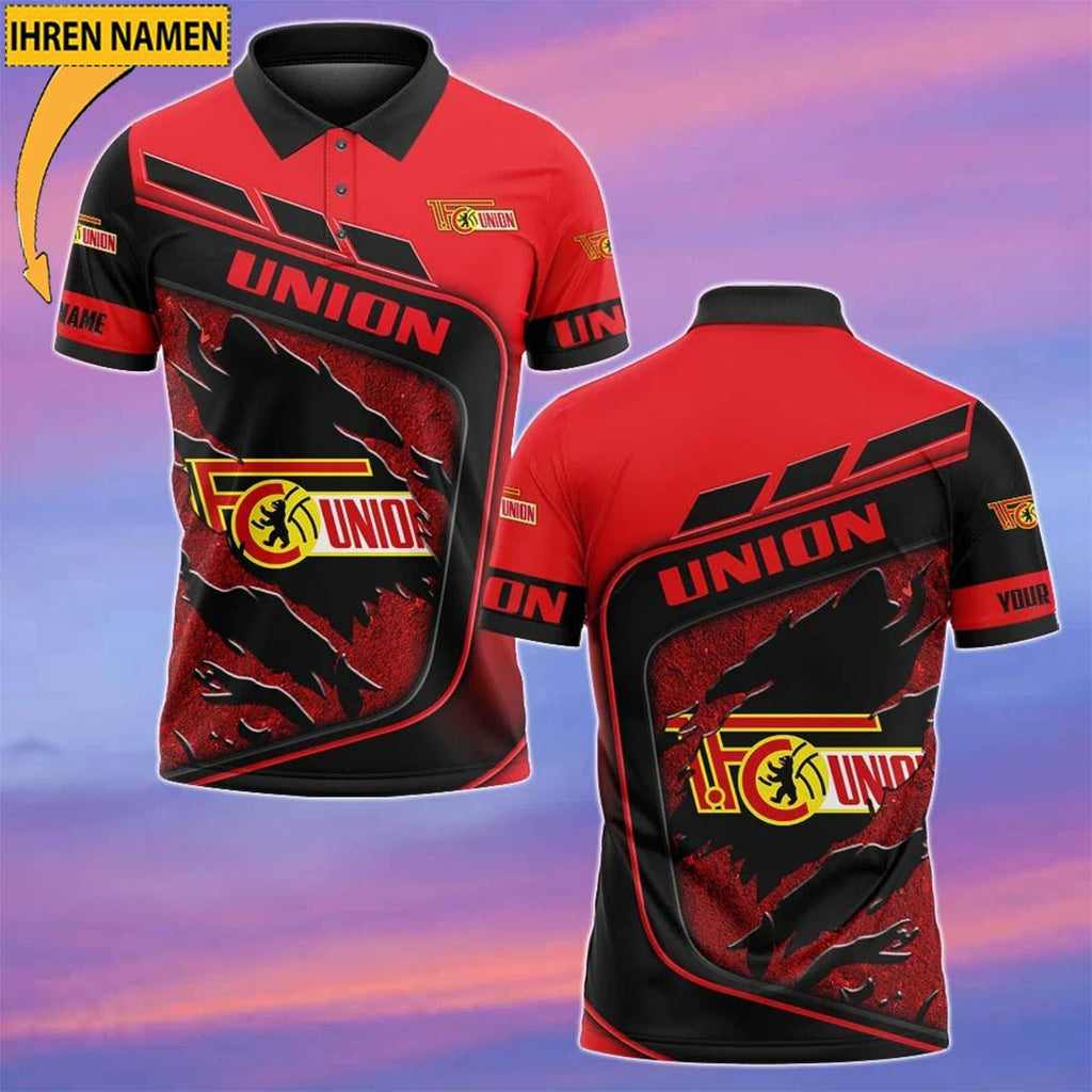 FC Union Berlin Poloshirt Neue Edition mit individuellem Namen Rot
