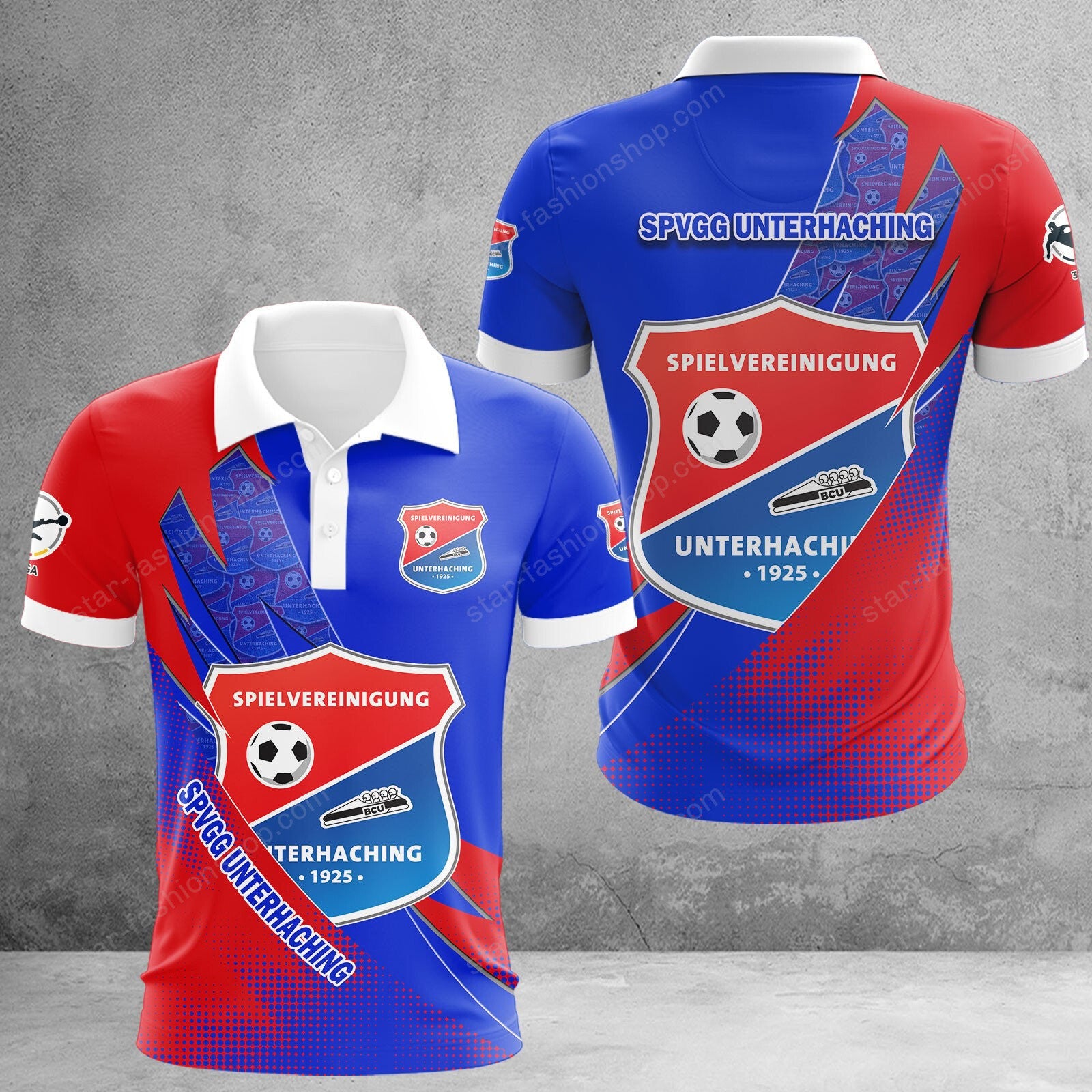 SpVgg Unterhaching Poloshirt Sonderedition Blau Rot