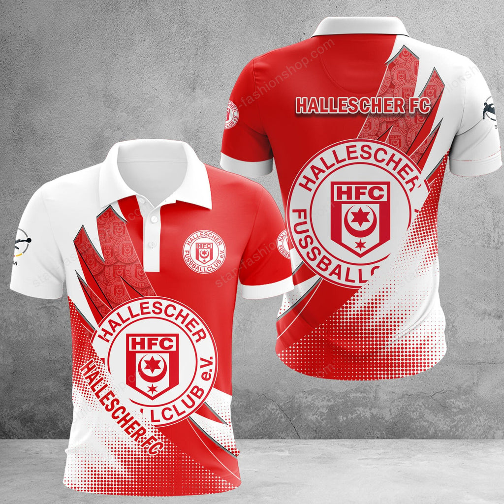Hallescher FC Poloshirt Sonderedition Weiß Rot