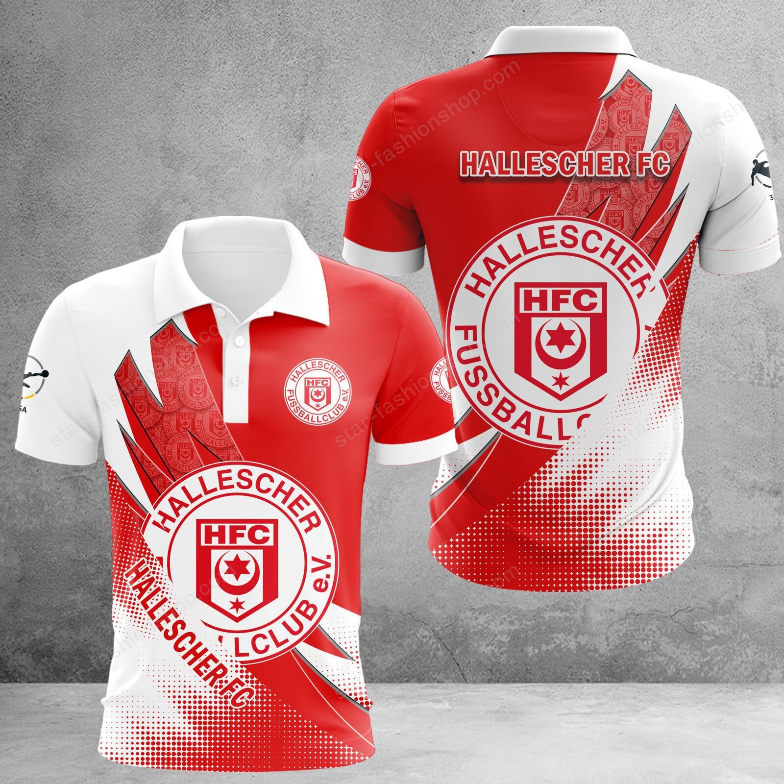 Hallescher FC Poloshirt Sonderedition Weiß Rot