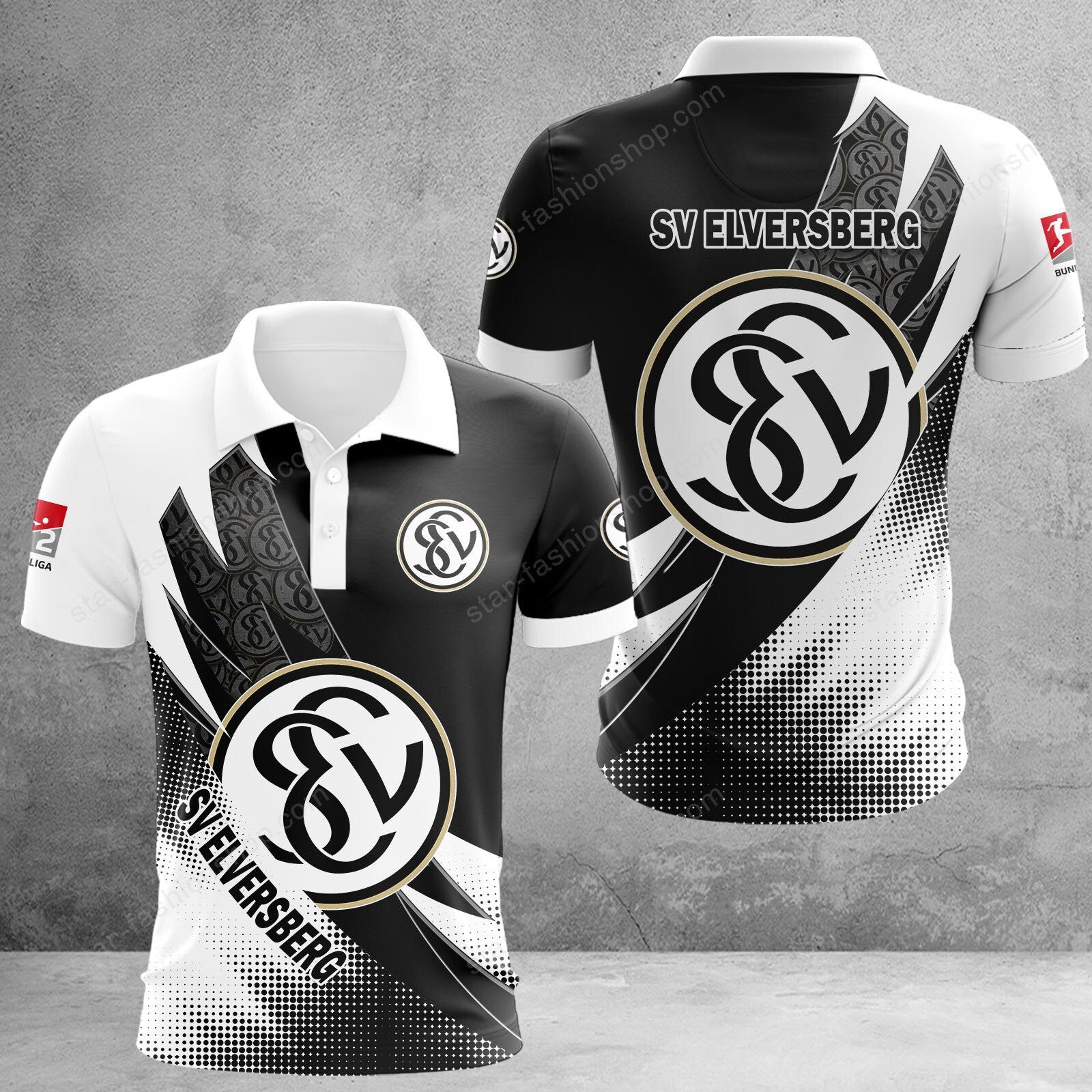 SV Elversberg Poloshirt Sonderedition Weiß Schwarz