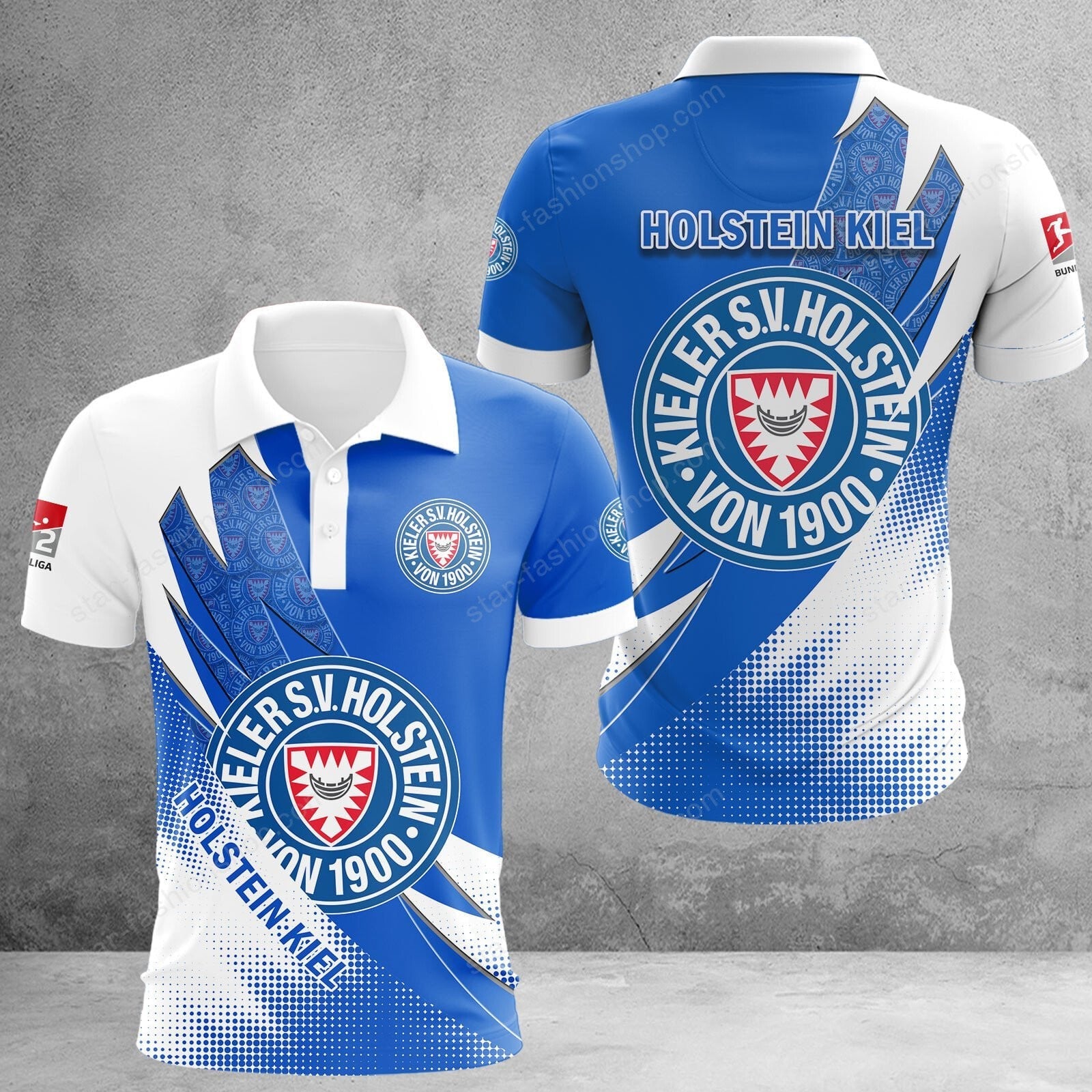 Holstein Kiel Poloshirt Sonderedition Weiß Blau