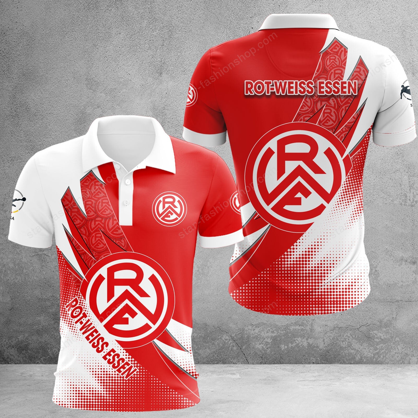 Rot Weiss Essen Poloshirt Sonderedition Weiß Rot