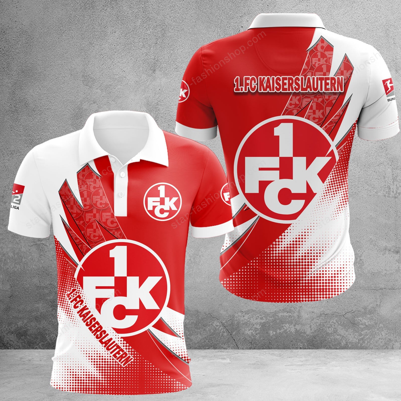 1. FC Kaiserslautern Poloshirt Sonderedition Weiß Rot