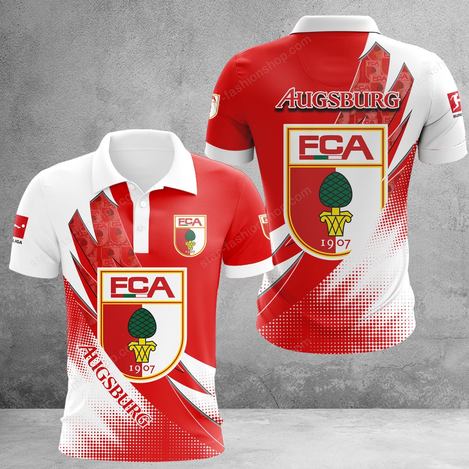 FC Augsburg Poloshirt Sonderedition Weiß Rot