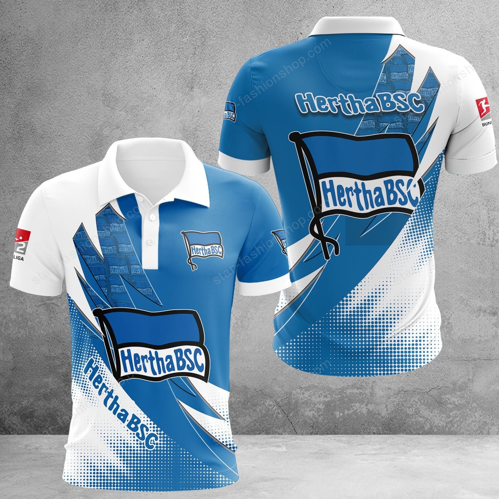 Hertha BSC Poloshirt Sonderedition Weiß Blau