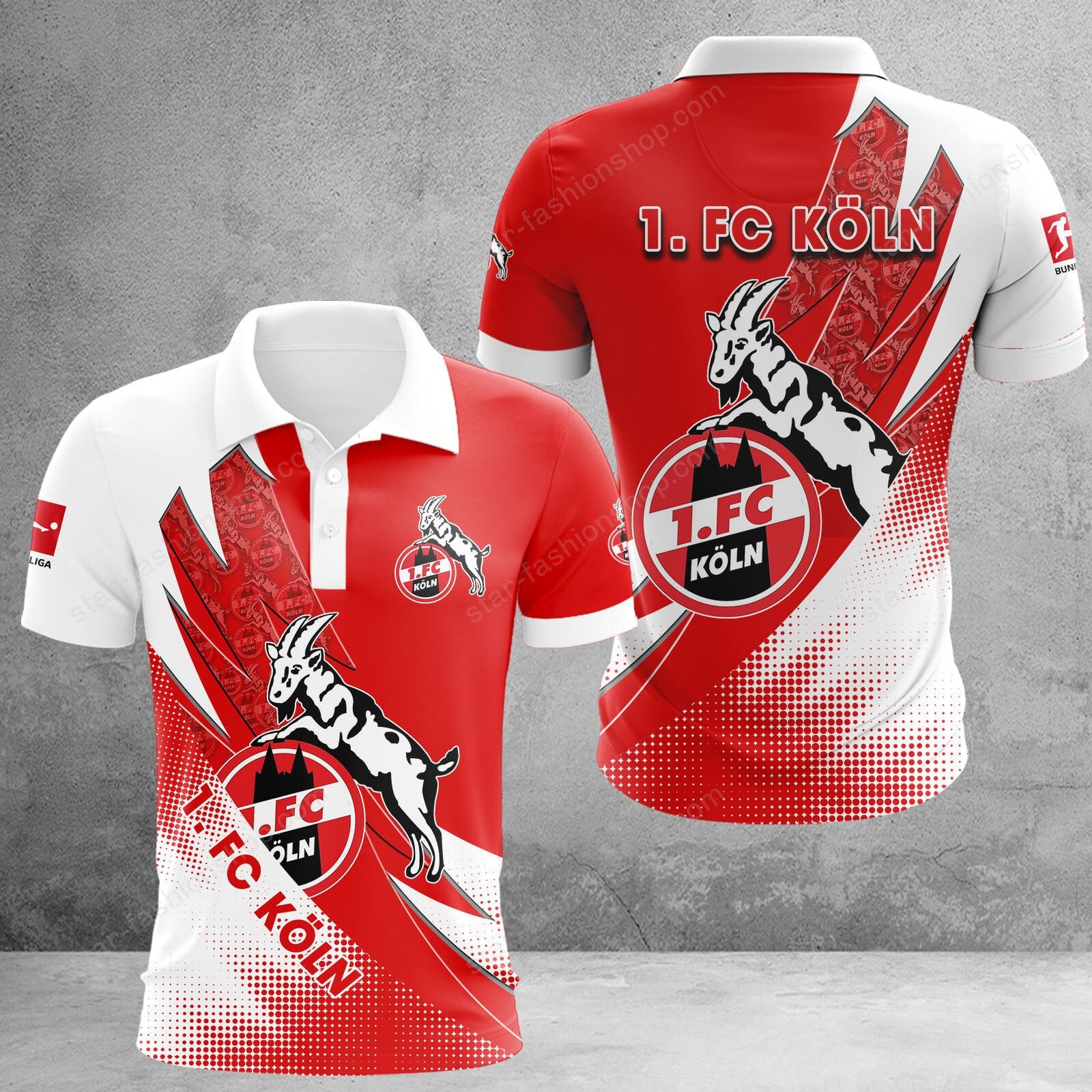 1. FC Köln Poloshirt Sonderedition Weiß Rot