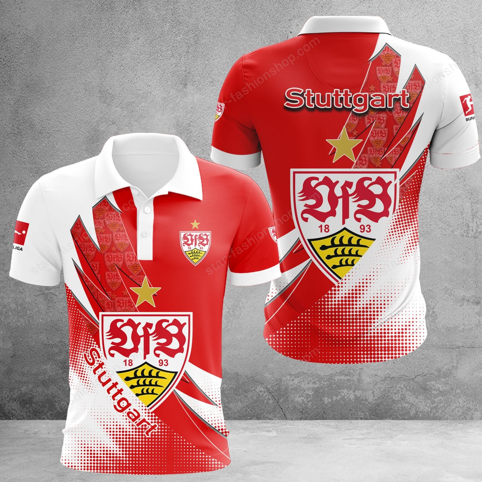 VfB Stuttgart Poloshirt Sonderedition Weiß Rot