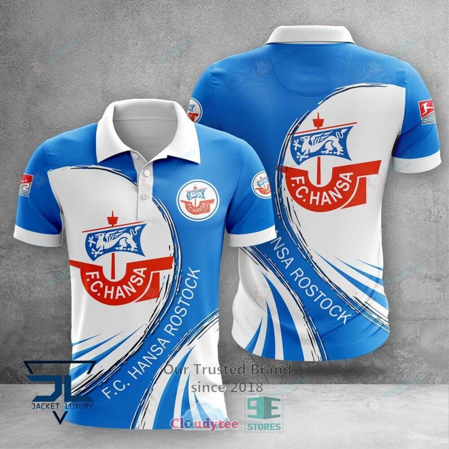 F.C. Hansa Rostock Poloshirt Weiß Blau