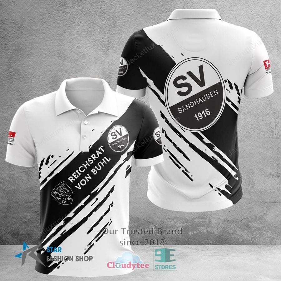 SV Sandhausen Poloshirt Reichsrat Von Buhl Weiß Schwarz