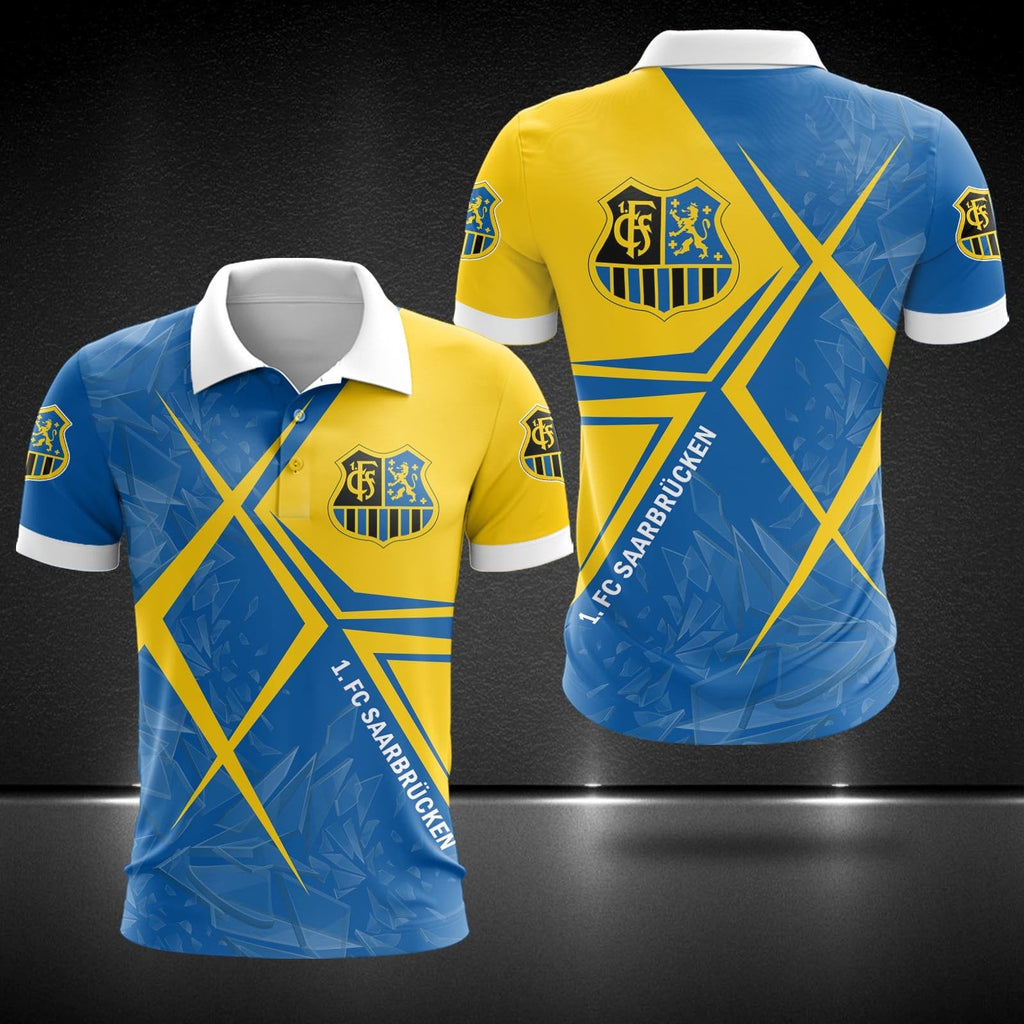 FC Saarbrücken Poloshirt Diamant Blau Gelb