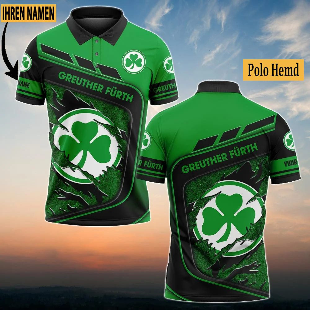 SpVgg Greuther Fürth Poloshirt Neuauflage Vollflächig Bedruckt mit individuellem Namen