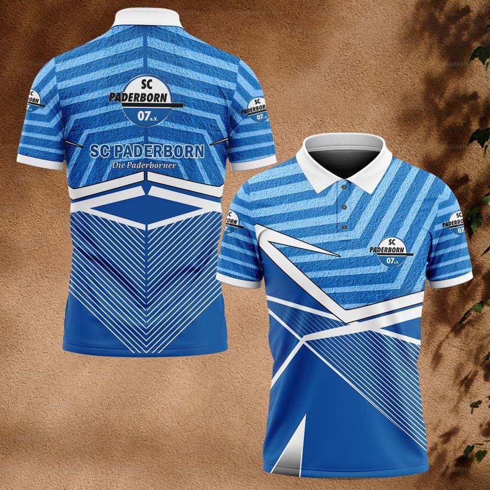 SC Paderborn 07 Poloshirt Neuer Grundstil Vollflächig Bedruckt