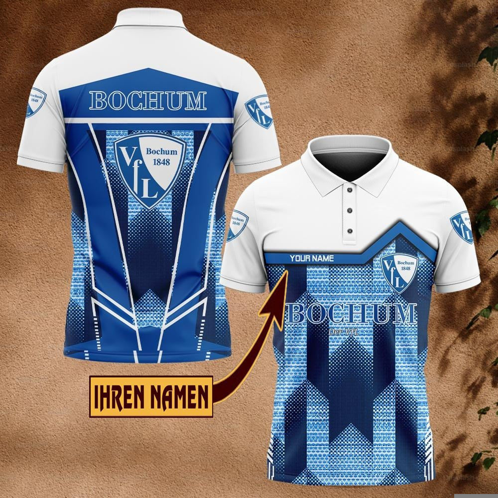 VfL Bochum 1848 Poloshirt Pfeil Design Neue Edition Vollflächig Bedruckt mit individuellem Namen