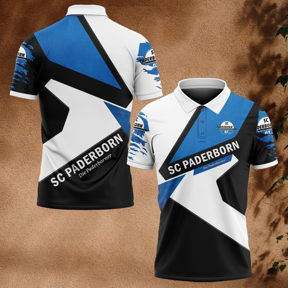 SC Paderborn 07 Poloshirt Geometrisches Muster Vollflächig Bedruckt