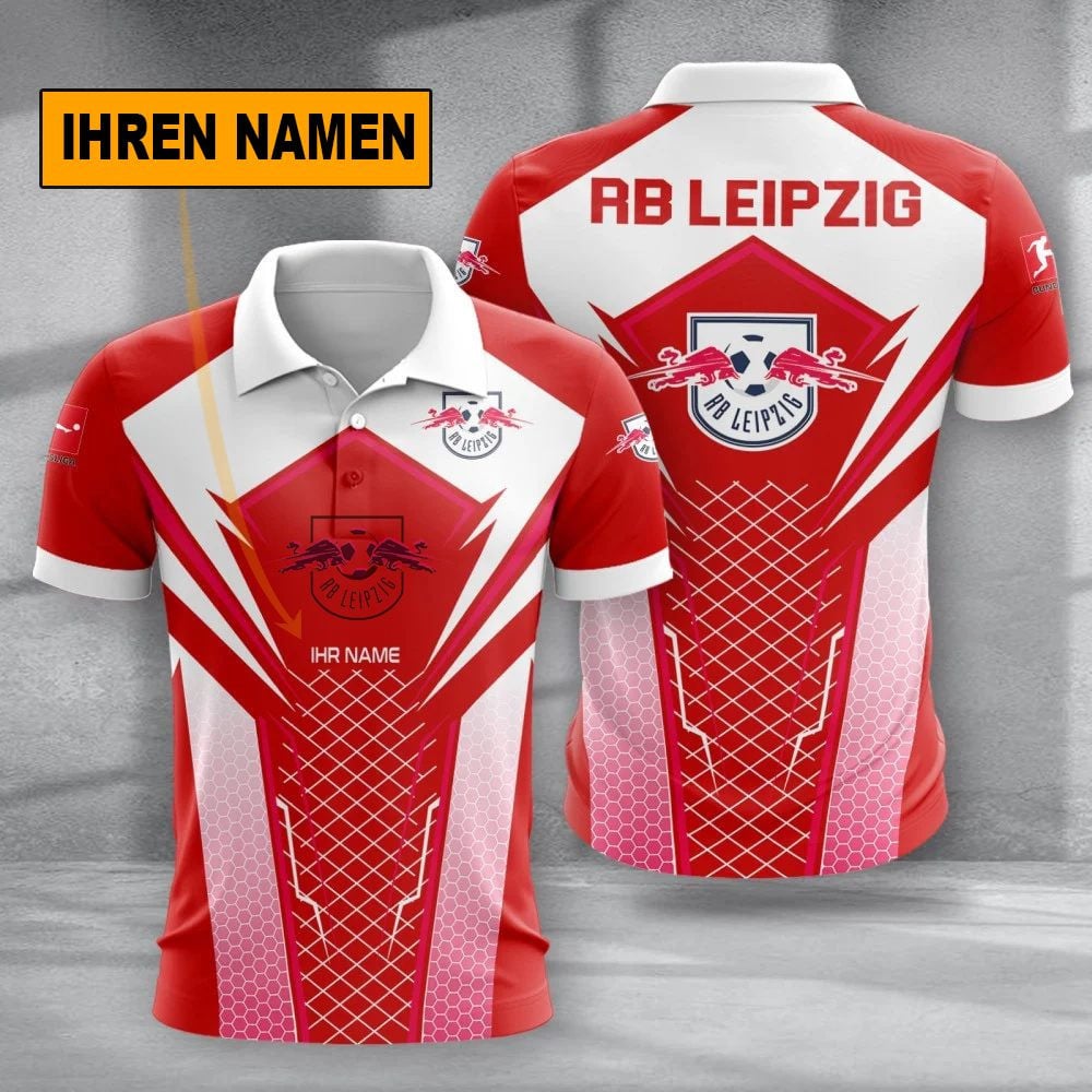 RB Leipzig Poloshirt Alltagsstil Design Vollflächig Bedruckt mit individuellem Namen