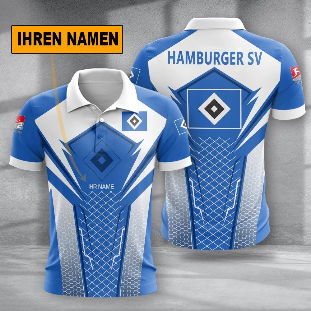 Hamburger SV Poloshirt Alltagsstil Design Vollflächig Bedruckt mit individuellem Namen
