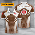 FC St. Pauli Poloshirt Alltagsstil Design Vollflächig Bedruckt mit individuellem Namen