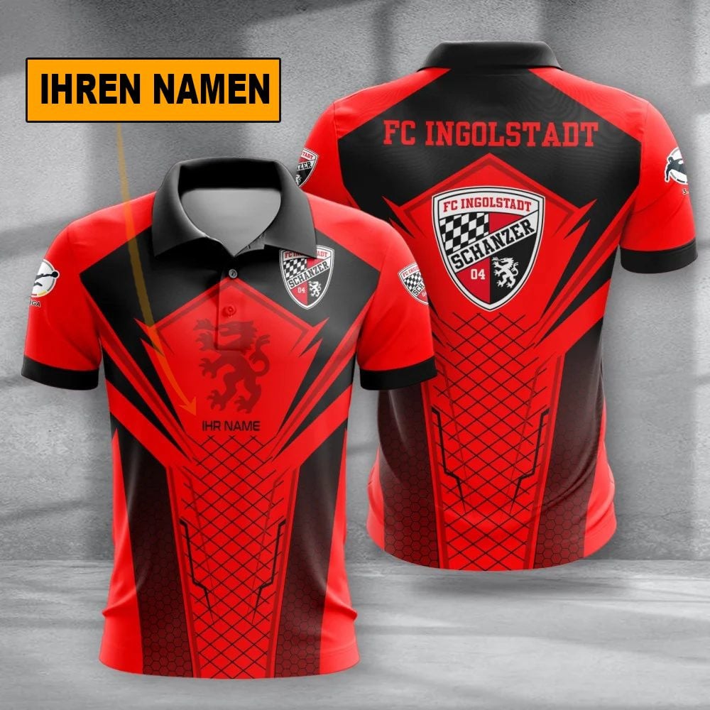 FC Ingolstadt 04 Poloshirt Alltagsstil Design Vollflächig Bedruckt mit individuellem Namen