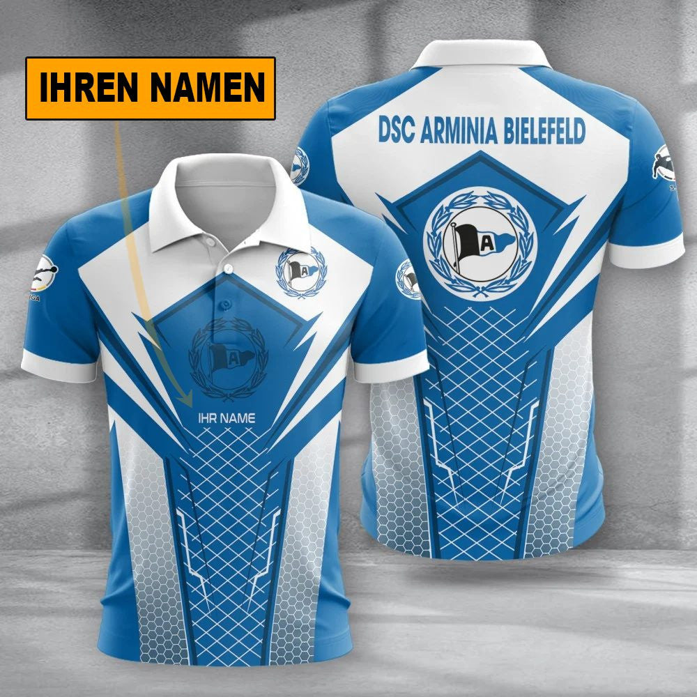 DSC Arminia Bielefeld Poloshirt Alltagsstil Design Vollflächig Bedruckt mit individuellem Namen