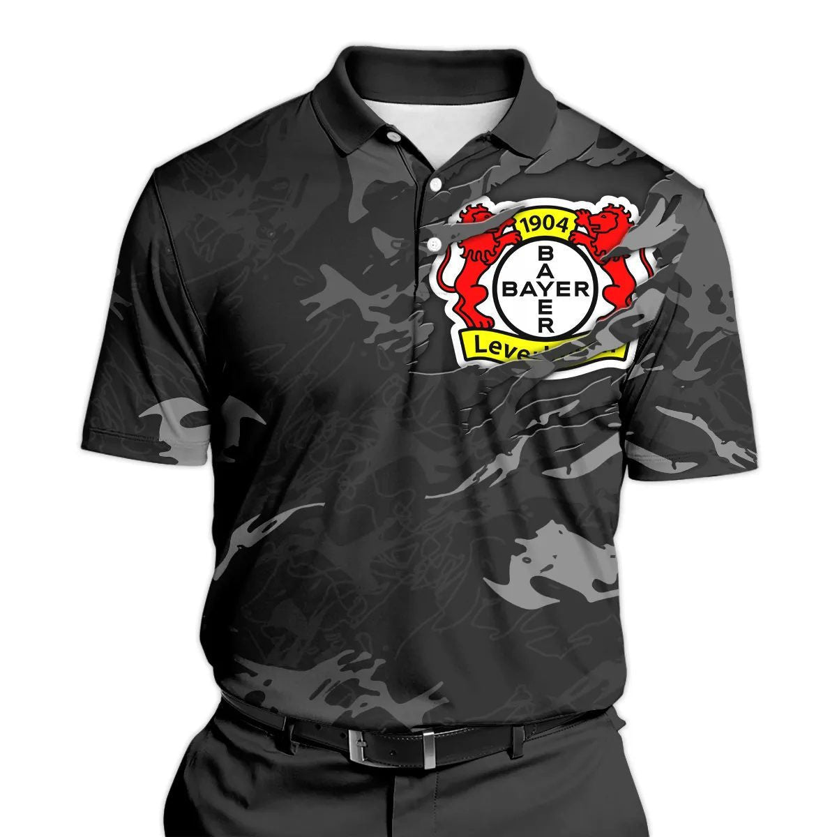 Bayer 04 Leverkusen Poloshirt Neuer Stil Vollflächig Bedruckt