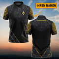 SV Werder Bremen Poloshirt Blumen Design Vollflächig Bedruckt mit individuellem Namen Schwarz