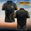 Eintracht Braunschweig Poloshirt mit individuellem Namen Blumen Design Vollflächig Bedruckt Schwarz