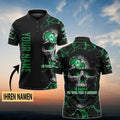 SV Werder Bremen Poloshirt Schädel Design mit individuellem Namen Vollflächig Bedruckt Schwarz