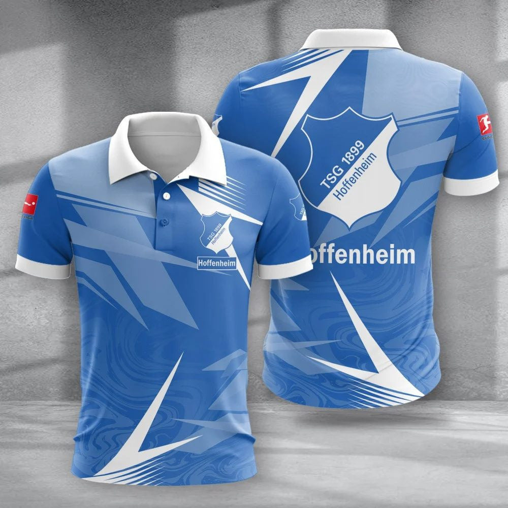 TSG 1899 Hoffenheim Poloshirt Batik Design Vollflächig Bedruckt Blau