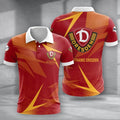 SG Dynamo Dresden Poloshirt Batik Design Vollflächig Bedruckt Rot