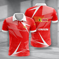 FC Union Berlin Poloshirt Batik Design Vollflächig Bedruckt Rot