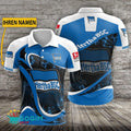 Hertha BSC Poloshirt Weiche Kurven Design mit individuellem Namen Blau