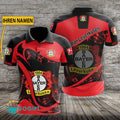 Bayer 04 Leverkusen Poloshirt Weiche Kurven Design mit individuellem Namen Rot