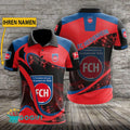 FC Heidenheim 1846 Poloshirt Sportliches Weiche Kurven Design mit individuellem Namen Rot