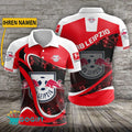 RB Leipzig Poloshirt Weiche Kurven Design mit individuellem Namen Rot